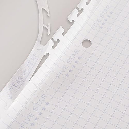 Five Star Reinforced Insertable Graph Ruled Notebook Paper, 6 Pack, White, 8.5 x 11, 75 Sheets per Pack - size: 6 Pack
