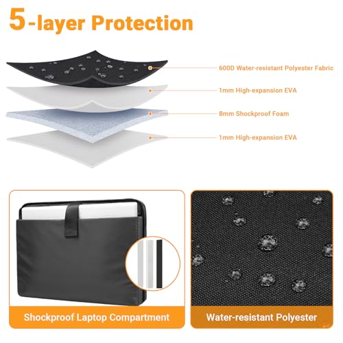 ZYB Waterproof Laptop Case 15 15.6 16 Inch Briefcase,Laptop Bag 15.6-16 Inch Sleeve with Shoulder Strap for 15.6-16 Inch Notebook Lenovo HP Acer ASUS DELL MacBook Pro 16 M5-M1 etc Messenger Bag-Black - size: 15 15.6 16 Inch