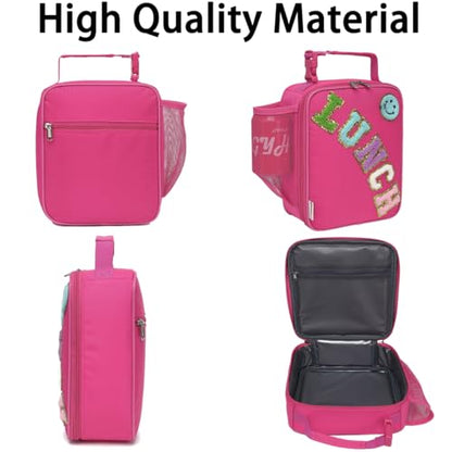 GYEUKHAM Insulated Lunch Bag for Women Girl Teen large Insulated Kid Lunch Bag,Large Reusable Cute Cooler Bag for School Work Picnic,Rose Red - color: Rose Red