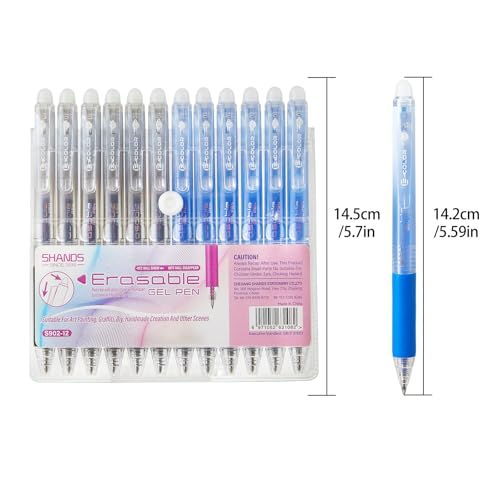 12Pcs Retractable Erasable Gel Pens Clicker,Fine Point 0.7mm Smooth Writing Pens,For Writing Journaling Taking Notes School Office Home. (6Black+6Blue) - color: 6Black+6Blue