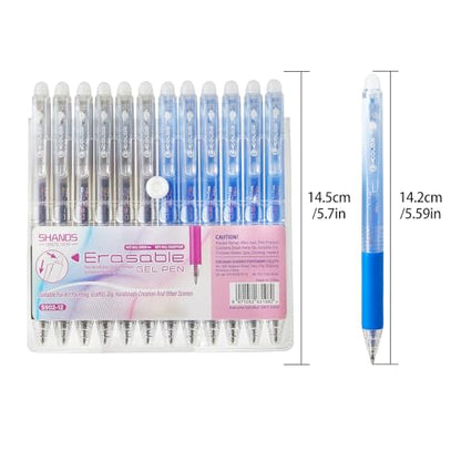 12Pcs Retractable Erasable Gel Pens Clicker,Fine Point 0.7mm Smooth Writing Pens,For Writing Journaling Taking Notes School Office Home. (6Black+6Blue) - color: 6Black+6Blue
