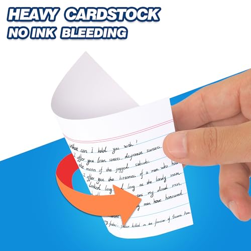 Chell White Color Ruled Index Cards 3x5 Heavyweight, 200 Count | 65 lb. Cover Weight, Ruled Front and Blank Back, Easy Writing, Not Easy to Penetrate Ink - color: White, size: 3"x5"