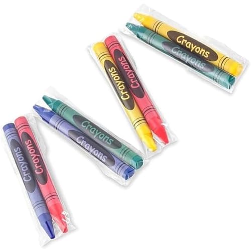 CrayonKing 1,000 Bulk Crayons, 500 Cello 2-Packs, Party Favors | Non-Toxic, Perfect for Restaurants, Perfect for Classrooms, Goodie Bag Fillers, Individually Wrapped, 2 Assorted Colors - size: 500 Sets of 2-packs in cello wrapper