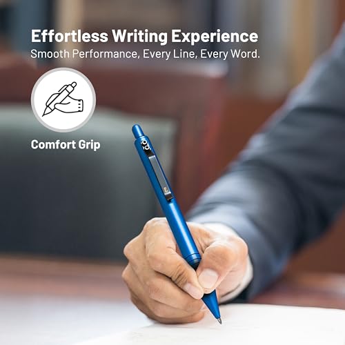 Everyman Aegean Grafton Full Click Refillable 0.7mm Gel Ink Pen | Sleek Anodized Aluminum EDC Pen with Deep Grooved Grip | Smooth Writing Pocket Pen for Office, Travel, Gifting & Daily Use - color: Aegean, style: Full Click