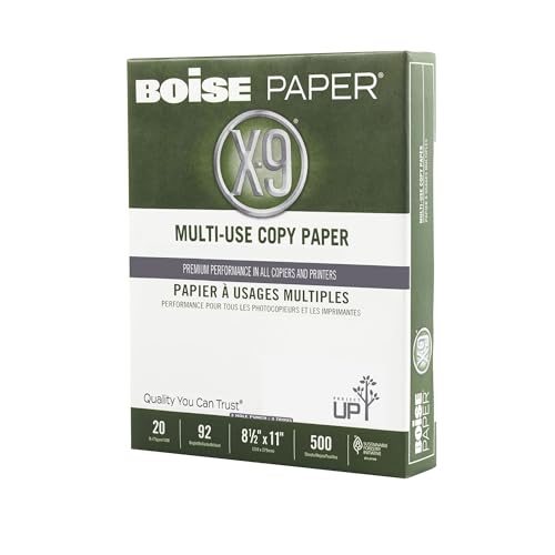 Boise Paper X-9 Multi-Use 3-Hole Punch Copy Paper – 10 Ream (5,000 Sheets) | 8.5" x 11" Letter | 92 Bright White - 20 lb. | OX-9001P-CTN - size: 10 Reams (5000 Sheets), style: 8.5 x 11, 3-Hole, 20 lb.