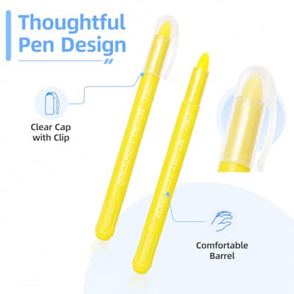 Yellow Gel Bible Highlighters, 8 Pack No Bleed Gel Highlighter Markers, Yellow Highlighters for Bible Study, Journaling, Notes, School and Office Use
