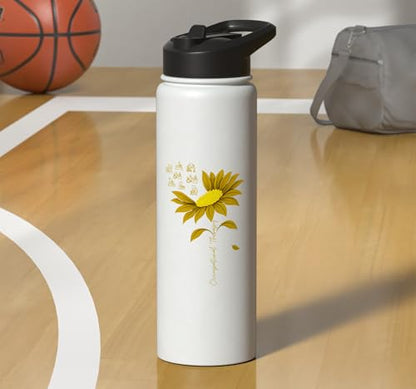 Occupational Therapy Sunflower OTA Occupational Therapist Stainless Steel Insulated Water Bottle - color: White
