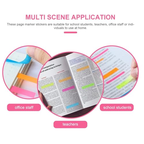 200 Pcs Purple Sticky Index Tabs, Page Markers Notes Writable and Repositionable Book Flags Strip for Marking Classify File