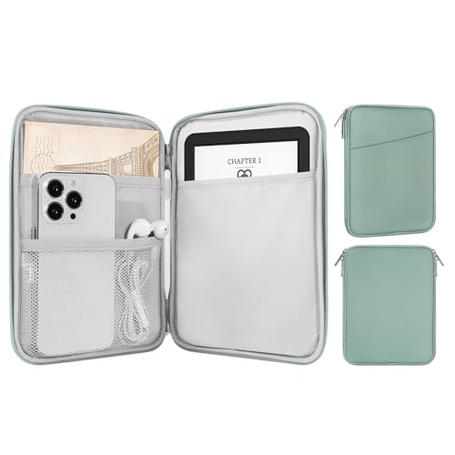 MoKo 6-7" eReader Sleeve Bag for 7" ereader Colorsoft Signature Edition, All-New 6" ereader 11th Gen 2022/10th Gen 2019/8th Gen 2016, 6.8" ereader Paperwhite 11th/10th Gen 2021/2018, Bodhi Green - color: Bodhi Green, size: 6-7 inch