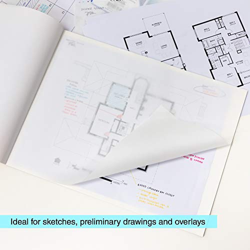 BAZIC Tracing Paper Pad 30 Sheets 9" X 12", Translucent Calligraphy Architecture Trace Paper, 1-Pack | acid-free, 30-sheet translucent tracing paper pad, drawing, overlay work