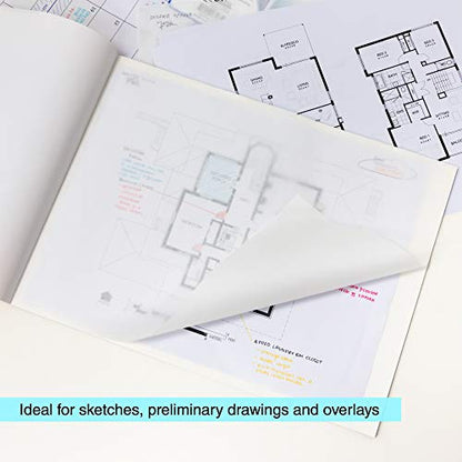 BAZIC Products Tracing Paper Pad, Translucent, 9 x 12 in, 30 Sheets, 2-Pack | acid-free, 30-sheet translucent tracing paper pad, drawing, overlay work - size: 2-Pack