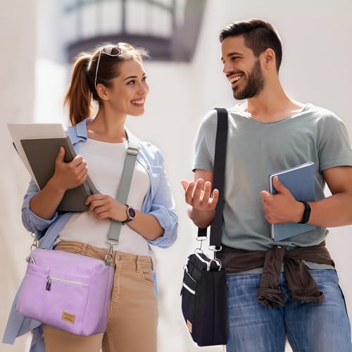 TiMOVO 9-11" Anti-Theft Tablet Sleeve with Strap for iPad, Purple | Anti-Theft Design Tablet Bag with Shoulder Strap, Fits iPad 10.9"/10.2", Air 11/5th/4th Gen 10.9", Galaxy Tab A9+ 11" - color: Purple
