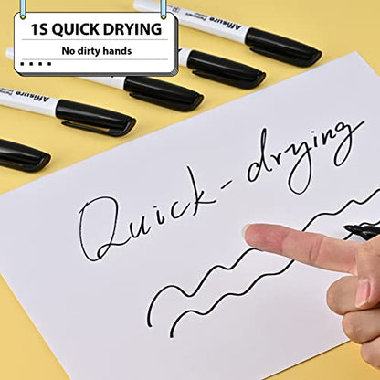 Permanent markers, 100 packs permanent markers bulk, quick dryingin one second, waterproof, smooth, noteasy to erase, durable, can be markedon glass, tiles and cloth, office supplies - size: 1 Count (Pack of 100)
