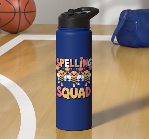 Spelling Squad Teacher Student Coach Classroom Stainless Steel Insulated Water Bottle - color: Royal Blue