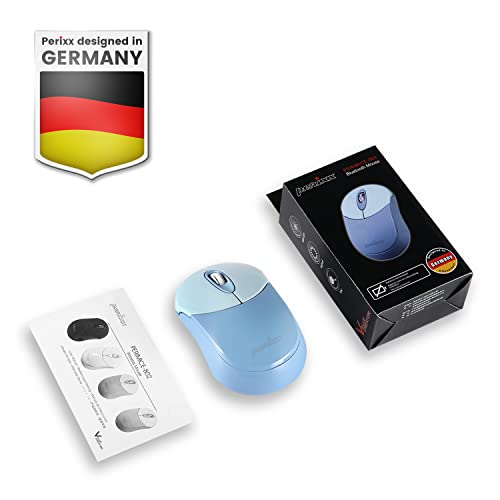 Perixx PERIMICE-802BL Wireless Bluetooth Mouse - Portable Design - Compatible with Windows, iOS, and Android PC, Laptop, Tablet, and Smartphone - Blue (12142) - color: Blue, size: Pack of 1