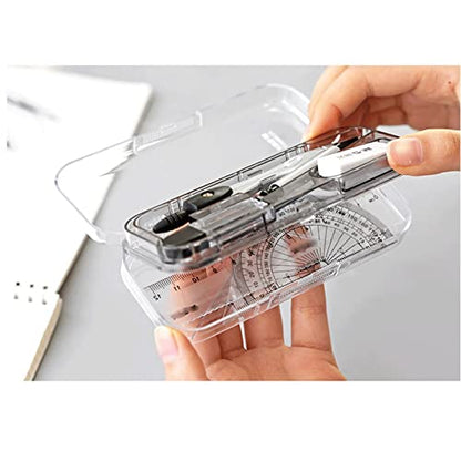 Drawing Compass Drafting Tools Metal Compass Set Set Mathematics Geometry Compass Triangle Ruler Drawing Tool Design Set Stationery Suitable for School and Office Students Math Ruler Kit
