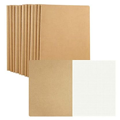 zmybcpack 12 Pack 8.5x11 inch Large Graph Paper Notebook Journals Bulk, Square Grid Paper Notebook for Travelers, College Students, Office - Subject Notebooks 60 Square Grid Pages/30 Sheets - size: 8.5 x 11"(12pack graph)