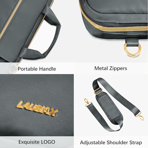 Laptop Case Bag Women Men Computer Sleeve Compatible with MacBook/Dell/HP/Acer/ASUS/LG, Waterproof Shoulder Carrying Briefcase, Grey, 17-17.3 Inch - color: Heather Grey, size: 17.3 inch