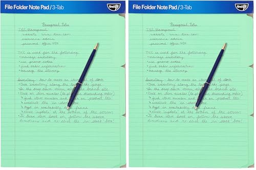 Find It File Folder Notepad - Pack of 24-9.5 x 12.5 Inch Notebook Organizer Folders for Filing, Document, and Clipboard Organization - Green - color: Green, size: 12 Folders (Pack of 2)
