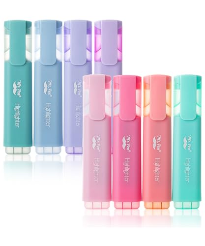 Mr. Pen- Highlighters, 8 Pack, Morandi Colors | Highlighters with Firm Chisel Tip, Quick Dry & Non-Toxic, No Bleed on Standard Paper, Ideal for Highlighting, Underlining - color: Morandi