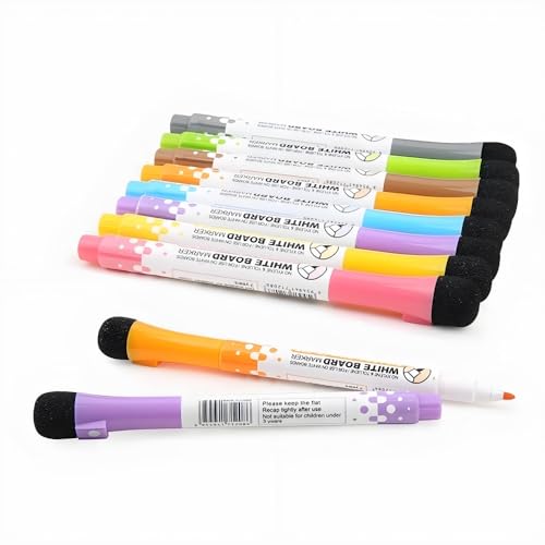 Magnetic Dry Erase Markers, 3Pcs White Board Markers, Whiteboard Markers with Erasers for Teacher Supplies for Classroom Work on White Board