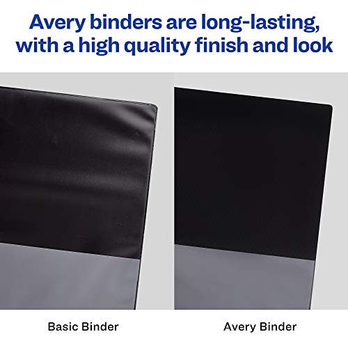 Avery Durable View 3 Ring Binder, 4 Inch EZD Rings, 780 Sheet Capacity, Black, 4.5" Wide Spine, Holds 8.5x11 Paper, 4 Interior Pockets for Organizing Documents & Reports (09800)
