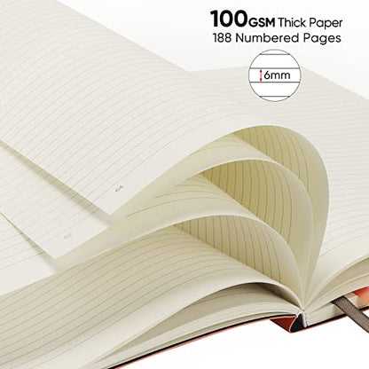 Business Journals 2 PACK - B5 College Ruled Notebook Large Soft Cover Journal with 100gsm Thick Lined Paper,376 Numbered Pages,7.6" X 10",Inner Pocket - Pink Mint - color: Pink-Mint
