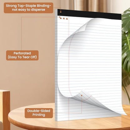 36Packs Legal Pads 8.5 x 11 Inch, 50Sheets/Pack, College Ruled & Perforated White Writing Pads, Pads of Paper 8.5 x 11, Lined Note Pads with Sturdy Backing for Office, Business & School Supplies - color: White, style: 36 Pads-50 Sheets/Pads