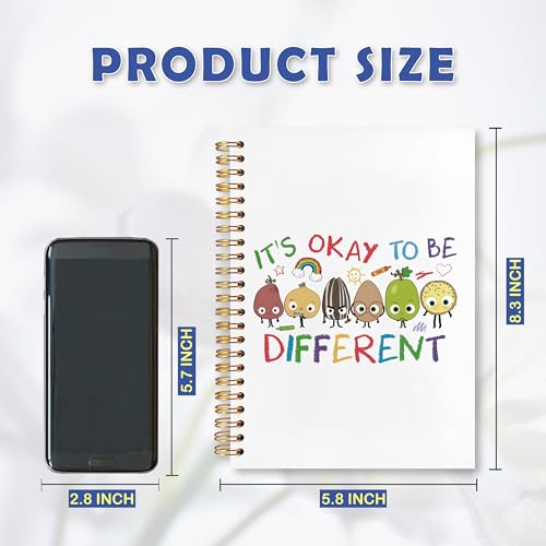 JUDFNCDE Special Education Teacher Gifts, Autism Teacher Appreciation Gifts, It's Okay to Be Different Spiral Hardcover Notebook Journal 5.5 x 8.3 - color: It's Okay to Be Different