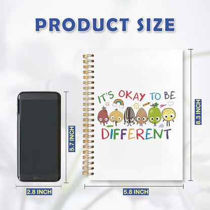 JUDFNCDE Special Education Teacher Gifts, Autism Teacher Appreciation Gifts, It's Okay to Be Different Spiral Hardcover Notebook Journal 5.5 x 8.3 - color: It's Okay to Be Different