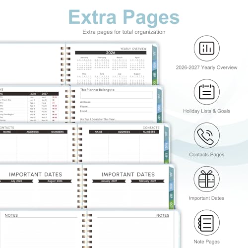 Planner 2026-2027, Weekly and Monthly Academic Year Calendar Planner, July 2026 - June 2027, Daily Agenda Book for Office School Supplies, Letter Size(8.5'' x 11'') - color: 2607-Whale, size: 8.5"x11"(Jul 2026-Jun 2027)