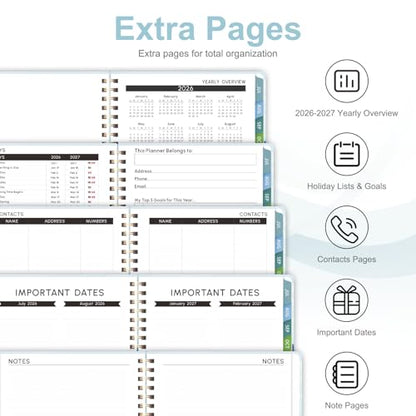 Planner 2026-2027, Weekly and Monthly Academic Year Calendar Planner, July 2026 - June 2027, Daily Agenda Book for Office School Supplies, Letter Size(8.5'' x 11'') - color: 2607-Whale, size: 8.5"x11"(Jul 2026-Jun 2027)