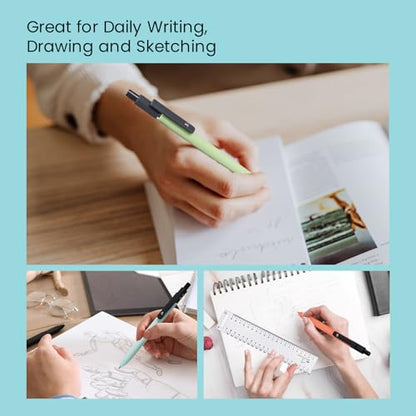 Ddaowanx Aesthetic Mechanical Pencils Set,Cute Stationery Kit for School | 6PCS Mechanical Pencil 0.5&0.7mm with 4 Boxes HB Leads and Erasers,Gifts for Teen Girls,Back to School Supplies