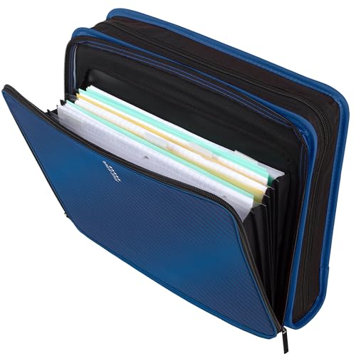 Five Star Zipper Binder, 2 Inch 3-Ring Binder with Round Rings, 5-Tab Expanding File, 380 Sheet Capacity, Cobalt Blue (72534) - color: Blue, size: 2 Inch Zipper Binder