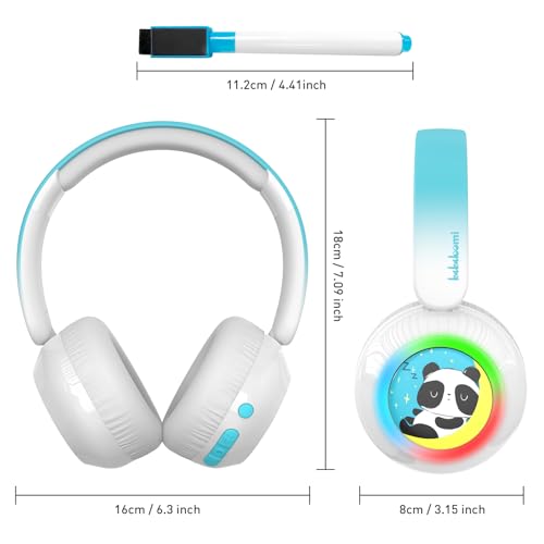 Kids Bluetooth Headphones, Lightweight Wireless Headphones for Kids, 75/85/94dB Volume Limited, Bluetooth 5.4, Over-Ear Toddler Headsets Detachable Mic fot School/Travel/Tablet (Panda) - style: Panda