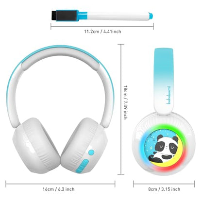 Kids Bluetooth Headphones, Lightweight Wireless Headphones for Kids, 75/85/94dB Volume Limited, Bluetooth 5.4, Over-Ear Toddler Headsets Detachable Mic fot School/Travel/Tablet (Panda) - style: Panda