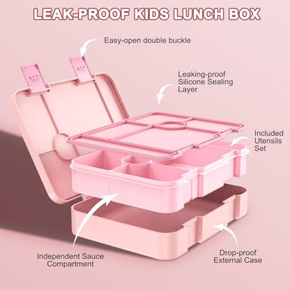 Scothen Backpack for Girls with Bento Lunch Box Set, School Bag Bookbag for Teens Girls Kids Student, 43oz Lunch Containers Lunchbox, Insulated Lunch Bag & Pencial Case, Back to School Gifts - color: Pink