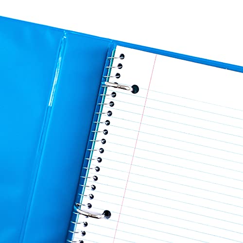 Yoobi 3 Ring Blue Binder - 1 Inch Binder with Round D Rings and 2 Pockets, Durable, PVC-Free Organizer with 275 Sheets Capacity, FSC Certified Packaging and Paper - color: Blue, size: 1 Inch, style: Binder