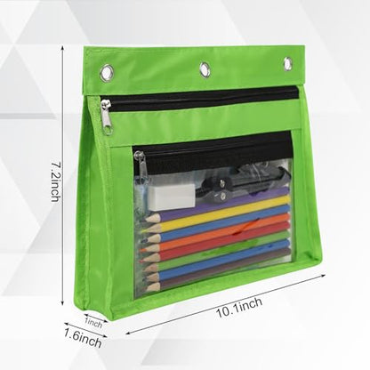YoeeJob 18 Pack 1 Inch Expandable Zipper Pencil Pouches with Clear Window for 3 Ring Binder, Suitable for School & Office（Colourful） - color: Colourful