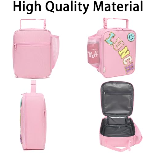 GYEUKHAM Insulated Lunch Bag for Women Girl Teen large Insulated Kid Lunch Bag,Large Reusable Cute Cooler Bag for School Work Picnic,Pink Alphabet - color: Pink Alphabet