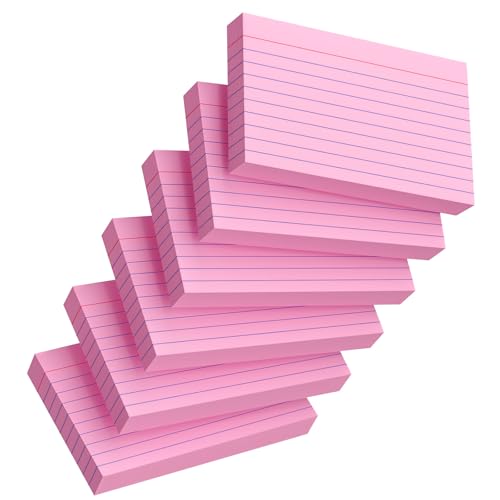 Index Cards 3x5 Inch, 300sheets, Flash Cards,Ruled Lined Pink Note Cards Paper For Studying, Schools Supplies, College, Office And Home Organization, Note Taking Supplies - color: Pink