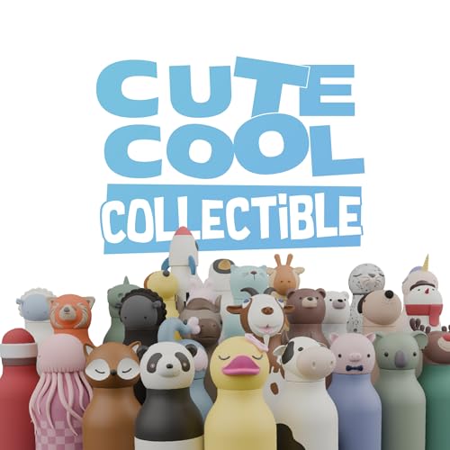 asobu Bestie Bottle Insulated Stainless Steel Water Bottle with Detachable Soft Animal Head Fun Drinking For Kids and Teens with Flexible Reusable Straw 16 Ounce (Sheep) - color: Sheep