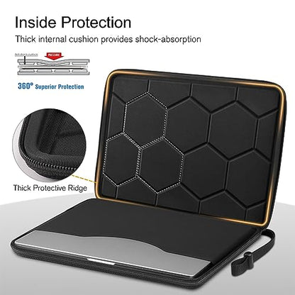FINPAC 15.6-inch Hard Laptop Sleeve Case Compatible with 15.6 Inch Acer Aspire, Shockproof Computer Carrying Case for HP Dell Razer Samsung Laptop Chromebook, Black - color: Black, size: 15.6-inch Laptop/Chromebook