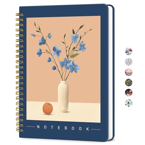 ZOTIA Lined Spiral Journal for Women, A5 Aesthetic Hardcover Notebook for Work, School & Note Taking, Pretty College Ruled Journal, 140 Pages, 6" x 8", Soft Balance - color: S-Soft Balance
