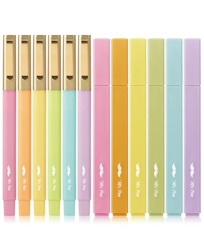 Mr. Pen- Aesthetic Highlighters and Ballpoint Pens No Bleed, 12 Pack | Spring Pastel, Bible Highlighters and Pens No Bleed, Fast Dry and No Smear for Bible Journaling, Planner, School Supplies - color: Spring Pastel, size: 12 Pack