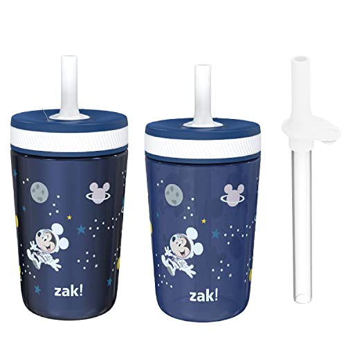 Zak Designs Disney Mickey Mouse Kelso Tumbler Set, Leak-Proof Screw-On Lid with Straw, Bundle for Kids Includes Plastic and Stainless Steel Cups with Bonus Sipper (3pc Set, Non-BPA) - color: Mickey Mouse, size: 3 Piece Set (Pack of 1)