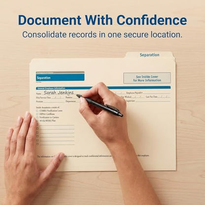 ComplyRight Separation Folder, Pack of 25 | 9-1/2" x 11-3/4", Document Filing Folder for Businesses, HR Employee Management Documentation Office Supplies - style: Separation