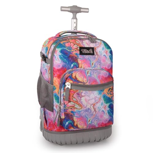 Tilami Rolling Backpack for Kids 18 inch Boys and Girls Laptop Backpack,Dream - color: Dream