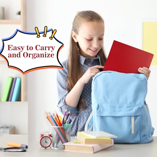 Plastic Folders with Pockets and Prongs,2-Pocket Folders with 3 Fasteners, Holds 8-1/2" x 11" Paper, Pastel Color (Bright Red, 60-Pack) - color: Bright Red, size: 60-Pack