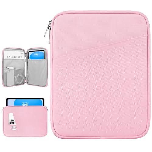 Dadanism 9-11 Inch Tablet Sleeve Bag Carrying Case, Flowers Pink | Fits iPad (A16) 11th Gen 11", iPad 10th Gen 10.9" Air 5/4, iPad Air M4/Pro 11", iPad 9/8/7th 10.2", Galaxy Tab A11+ Plus 11" - color: Flowers Pink, size: 9-11 inch
